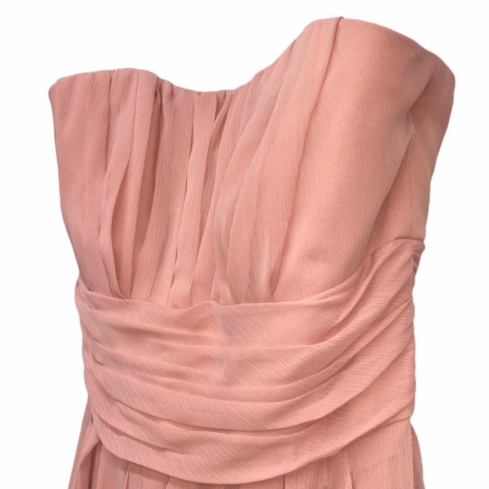 David’s Strapless Chiffon Dusty Blush Pink Prom Dress Size 4 - Picture 4 of 6